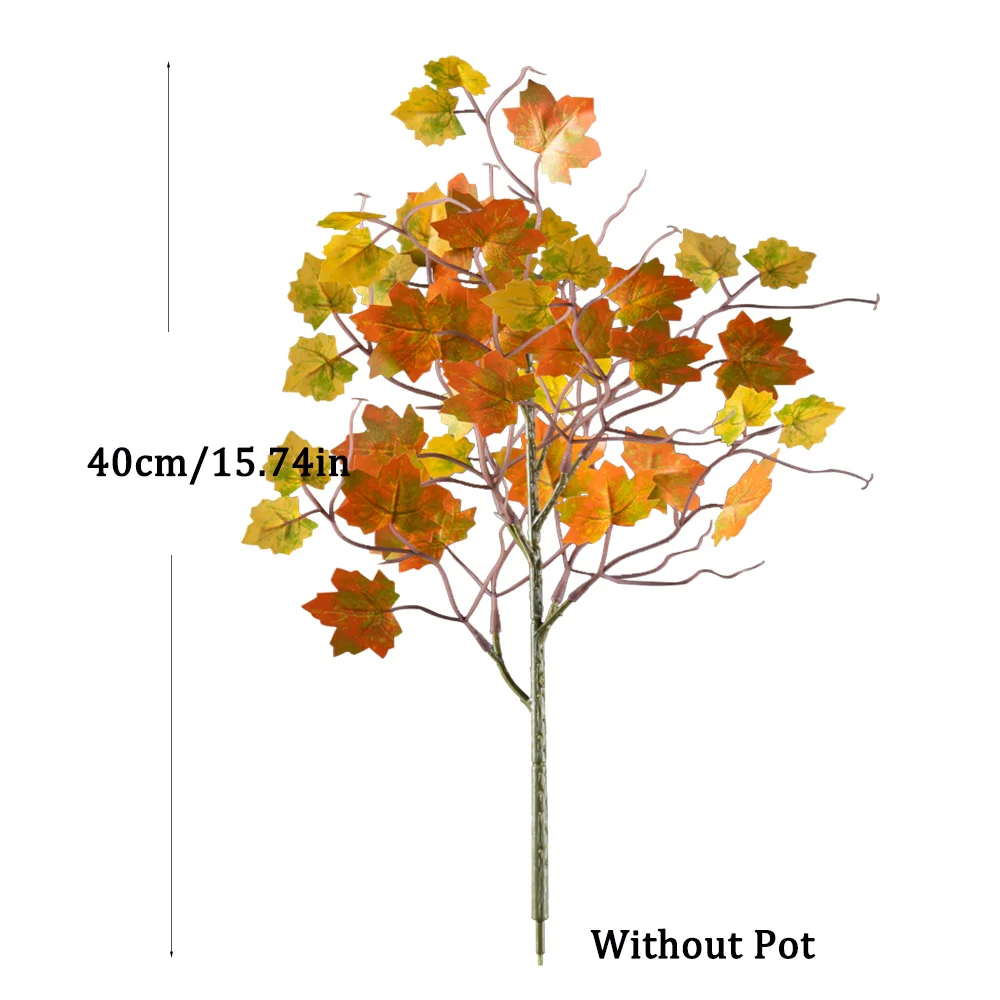 40-60cm künstlicher Ahorn baum gefälschte Herbst blätter tropische Pflanzen Seide Ahornblätter Zweig für Erntefest Halloween Dekor – Detail 6
