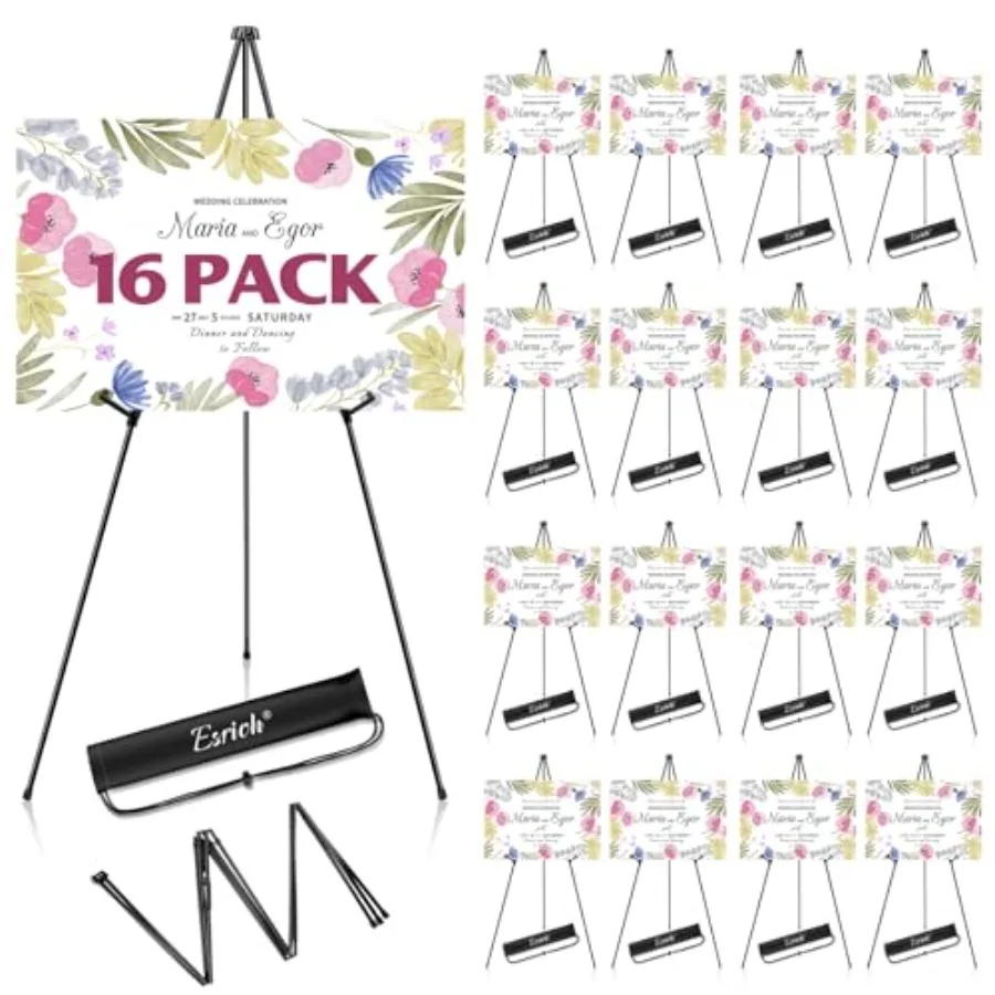 

Металлическая складная подставка-мольберт для вывесок 63 дюйма: портативная, легкая, для свадебных табличек, логотипов, художественных работ