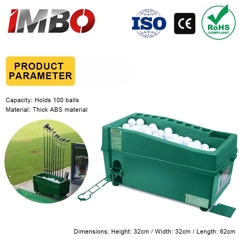 

Multi-Functional Golf Practice Station Automatic Ball Feeder, Club Rack & Dual-Mode for Indoor Training