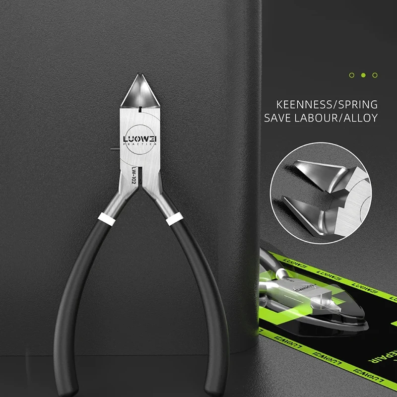 Luowei LW-103 Industrial-Grade Cr-V Steel Pliers Side Snips Cutter For Electronic Wire Stripping PCB Board Repair Hand Tools