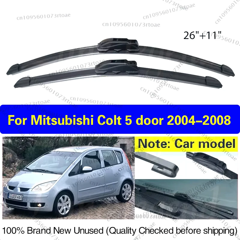 

For Mitsubishi Colt 5 door 2004 - 2008 Car Front Wiper Blades Windshield Windscreen Window Rain Brush 26"+11" Car Accessories