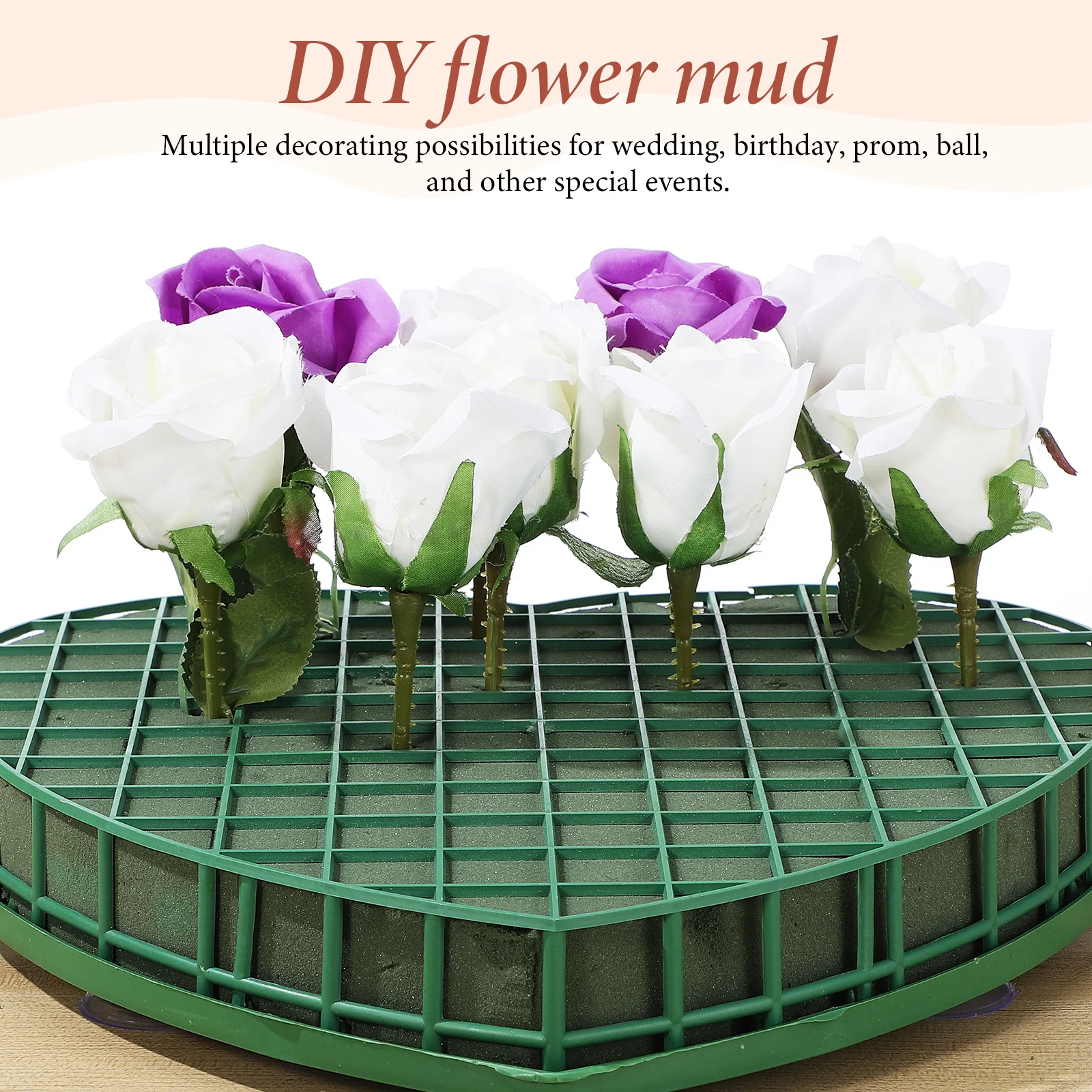 1 قطعة سيارة الزفاف الزهور الطين الأخضر حجم كبير DIY بها بنفسك زهرة رغوة لوحة شفط كأس مانعة للتسرب لحفل زفاف حفلة موسيقية عيد ميلاد ديكور #2