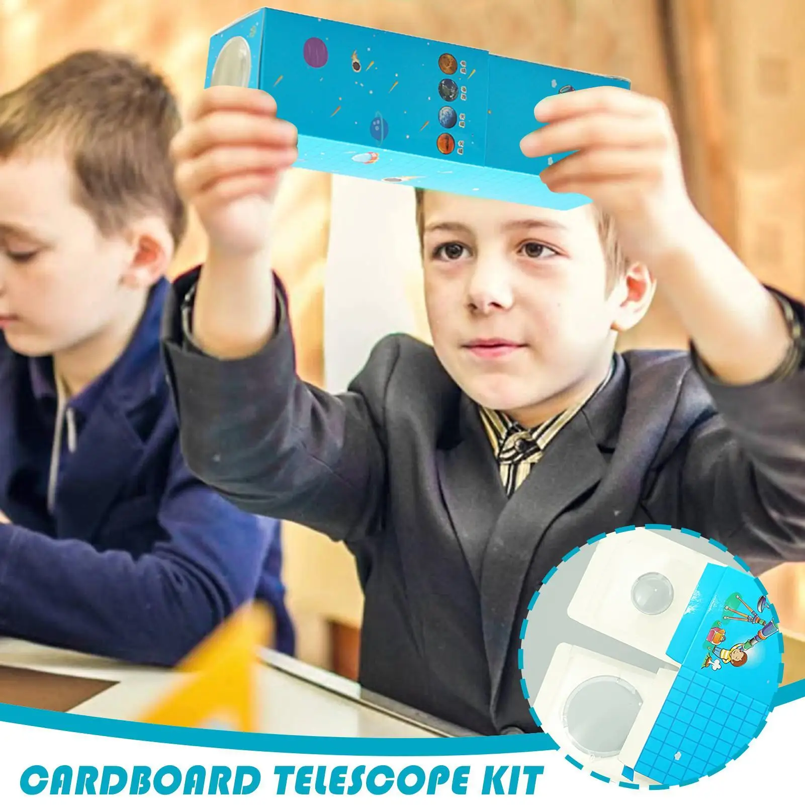 

Toy Telescope Cardboard Telescope Kit Technology Production Kit Science Teaching Aids for Beginner Student Preschool for child