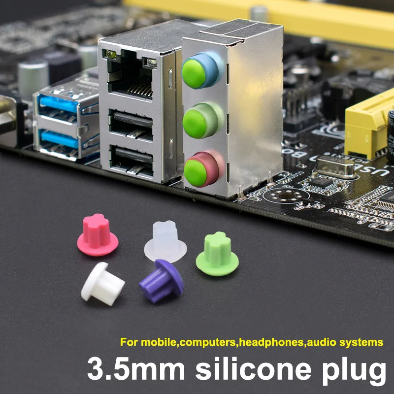 

1-20pcs Color 3.5mm Silicone Plug Earphone Dust Plug Audio Interface Laptop Computer Phone Dustproof Waterproof Headphone Cover