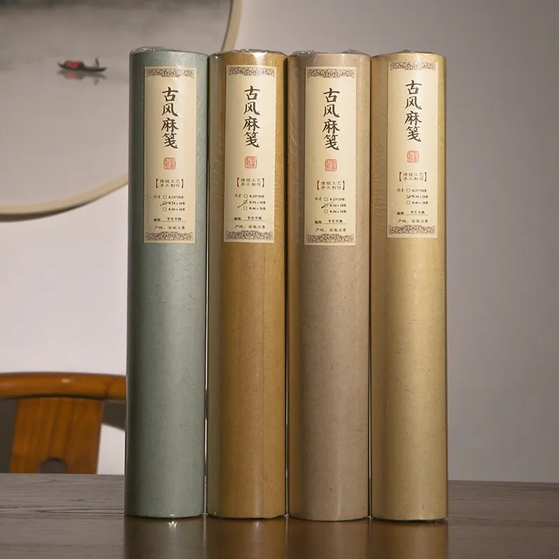 Ancient Style Shanma Jian Scroll Paper - Semi-Processed Xuan Paper for Chinese Calligraphy & Ink Painting