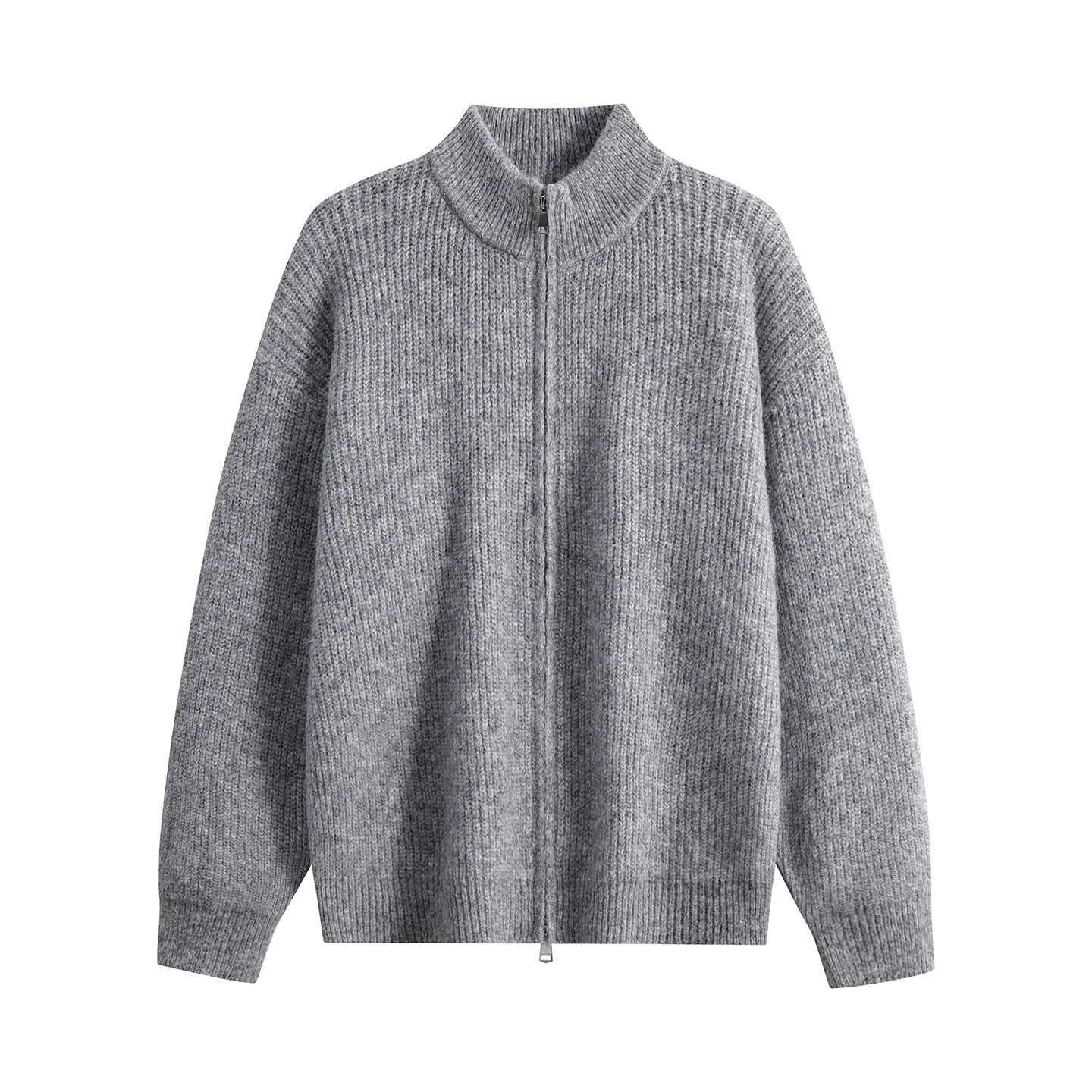 2026 Autumn/Winter New Men's Knitted Sweater Shirt for Teenagers with Zipper Closure