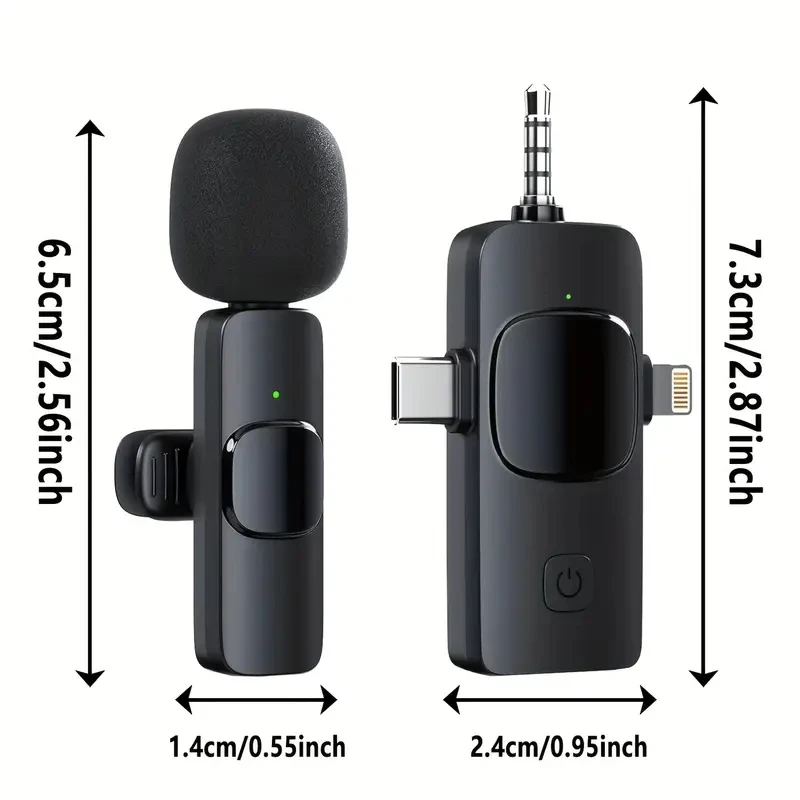 ميكروفون Lavalier 2025 نموذج جديد أداة البث المباشر لتصوير وتسجيل الهاتف المحمول، ميكروفون محمول للمقابلة الخارجية اللاسلكية، بسبب حجمها الصغير، يمكنك حملها معك وهي مناسبة لمعظم سيناريوهات العمل.