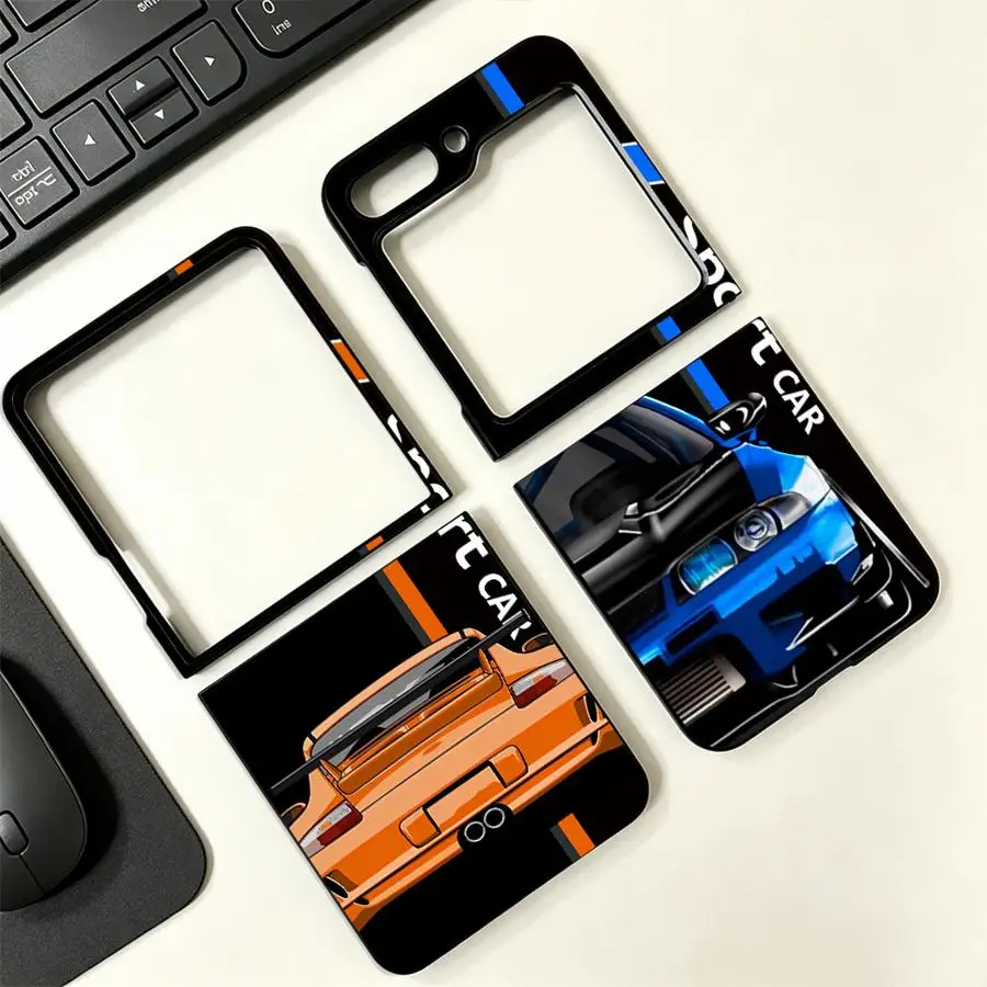 Phone Cover Case for Samsung Galaxy Z Flip 8 Z Flip4 ZFlip8 Z Flip6 Z Flip5 ZFlip7 FE Z Flip 7 6 5 4 Sport Car