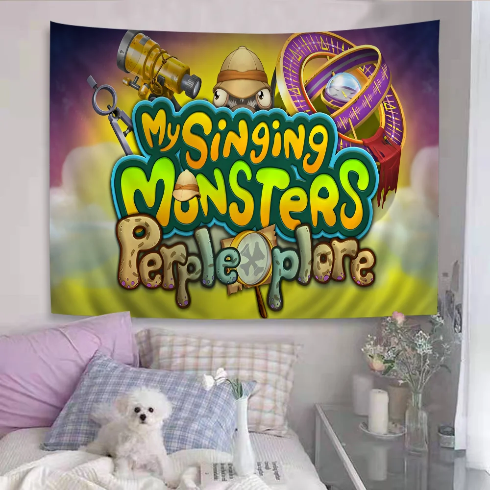 Game Singing M-Monster Anime Tapestry Hanging Tarot Hippie Wall Rugs Dorm Wall Hanging Sheets