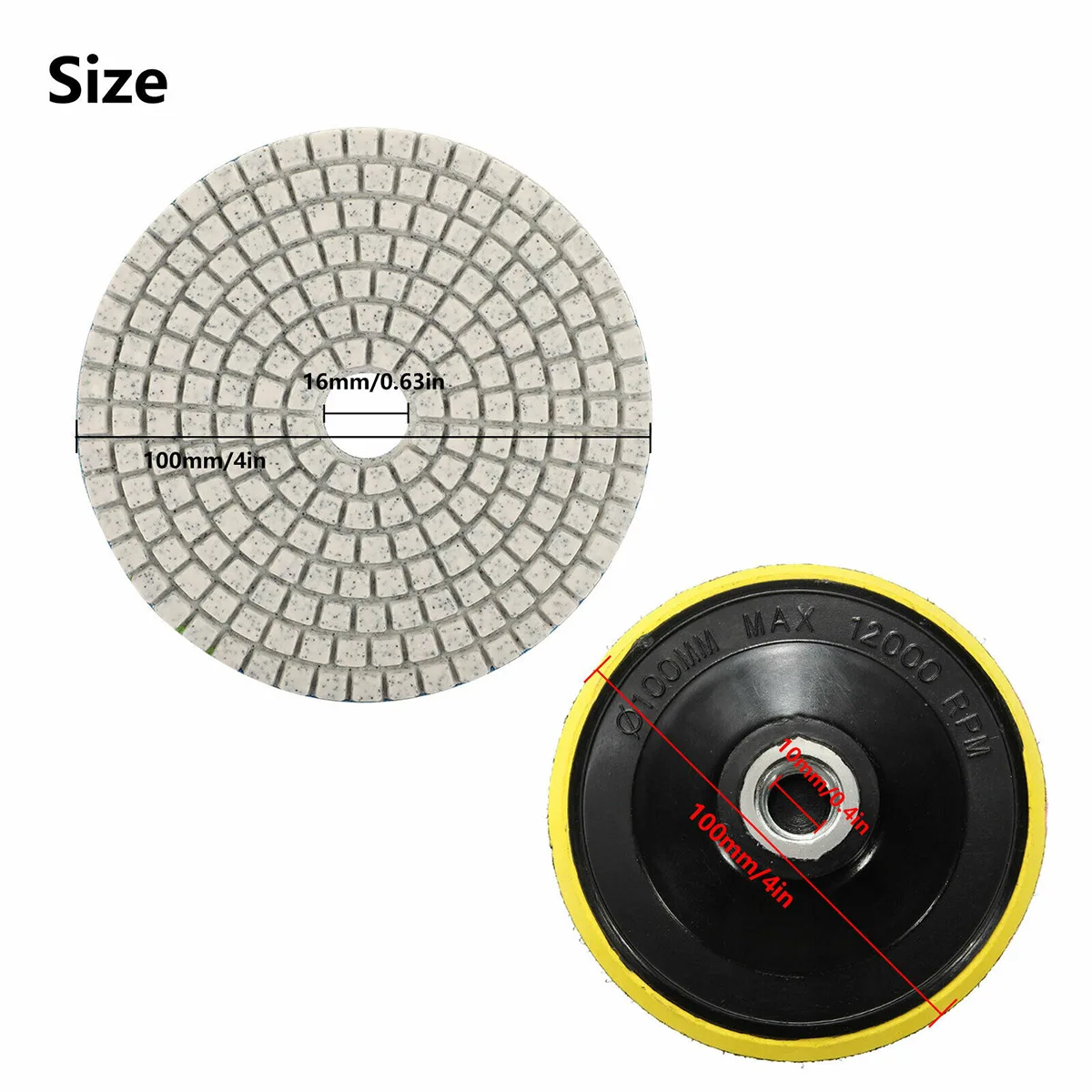 

10pcs Water Mill Diamond Polishing Pad Wet Terrazzo Stone Glass Buffer Set Removes Scratches Mirror Finish Granite Marble
