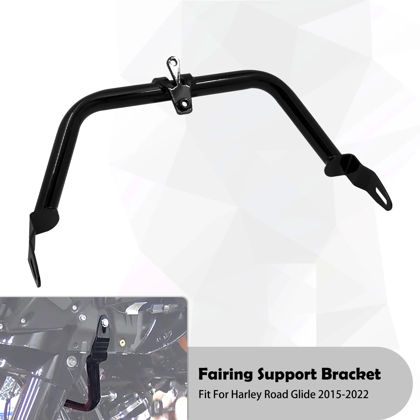 Motorcycle Black Chopped Engine Guard Highway Crash Bar Fairing Support Bracket For Harley Touring Road Glide FLTRX 2015-Later