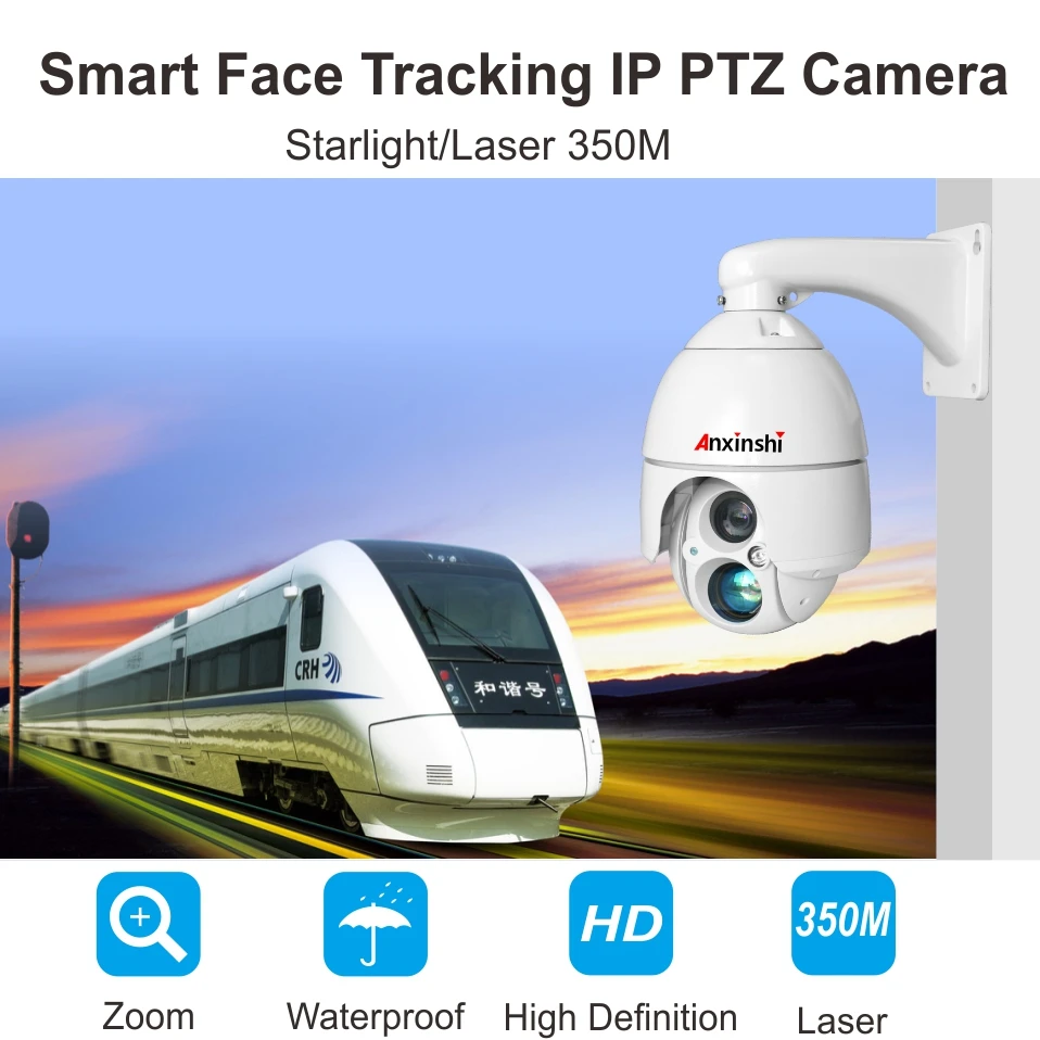 

Anxinshi New Technology Face Zoom Tracking IP Tuk Starlight H.265 IP PTZ Zoom Outdoor Camera P2P IP