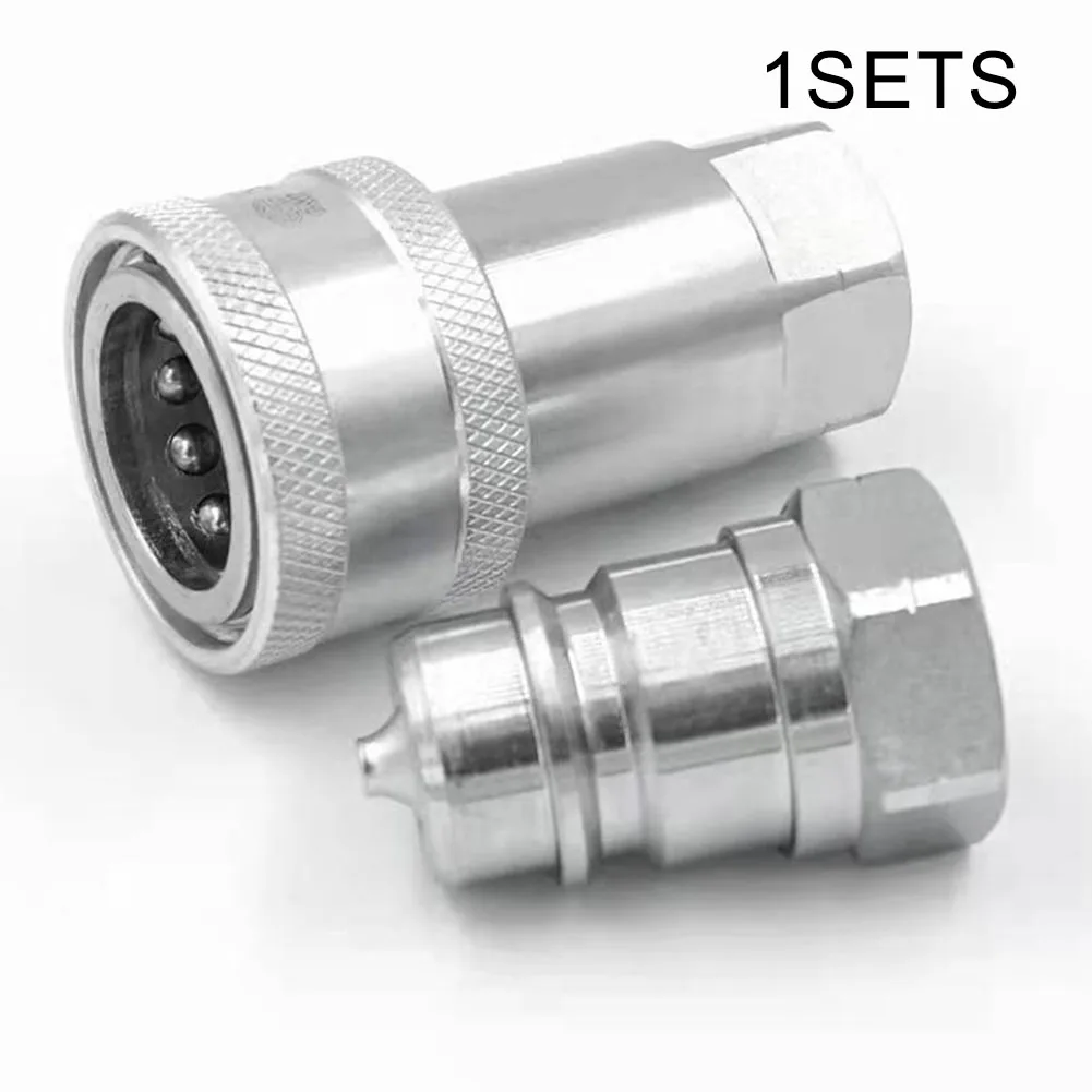 Carbon Steel Quick Release Fitting With NPT Thread Size For ISO A Hydraulic Coupling Connector Compatible Agricultural Machinery