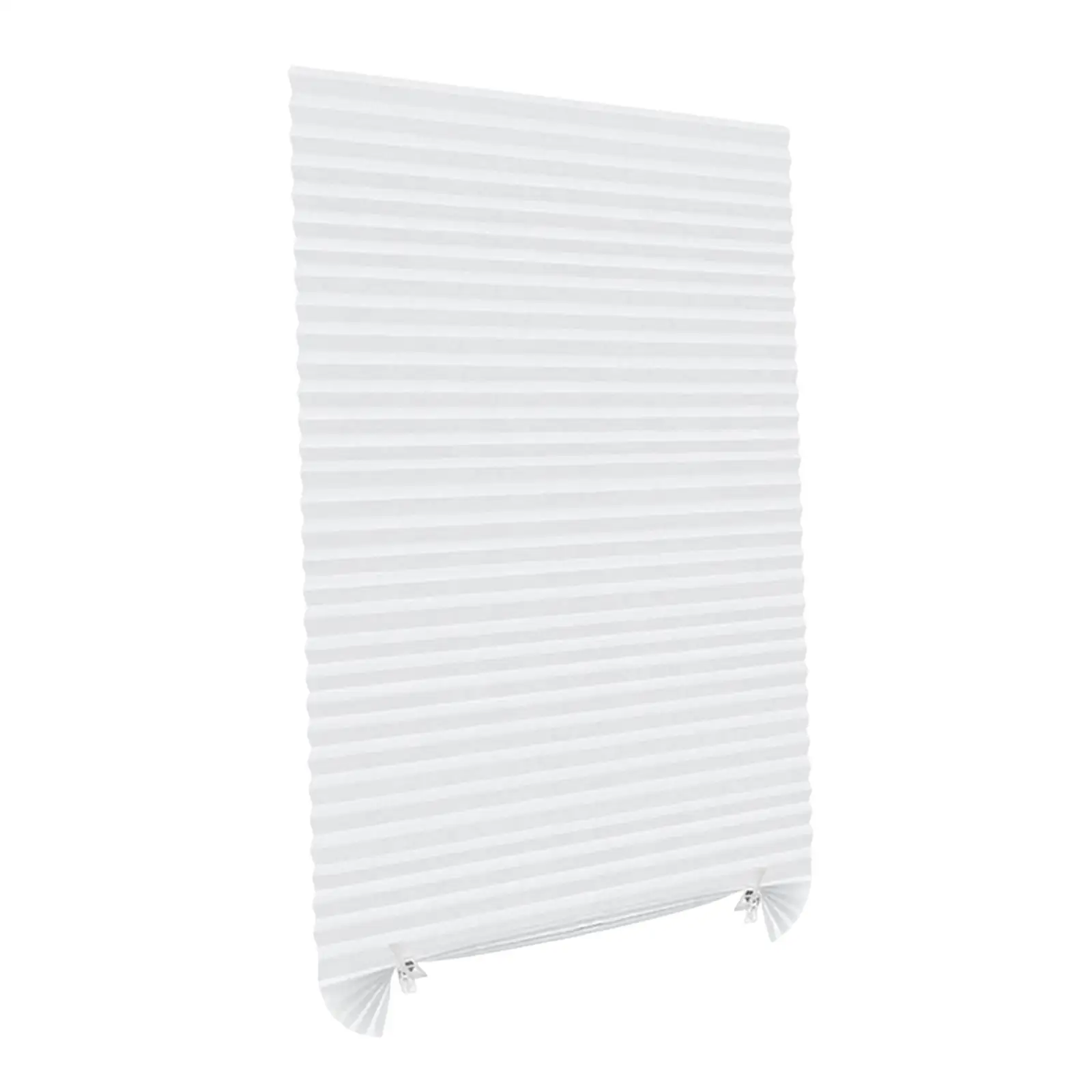 Non Drill Stick on Window Blinds Polyester Temporary Pleated Shades for Office Home Living Room Privacy