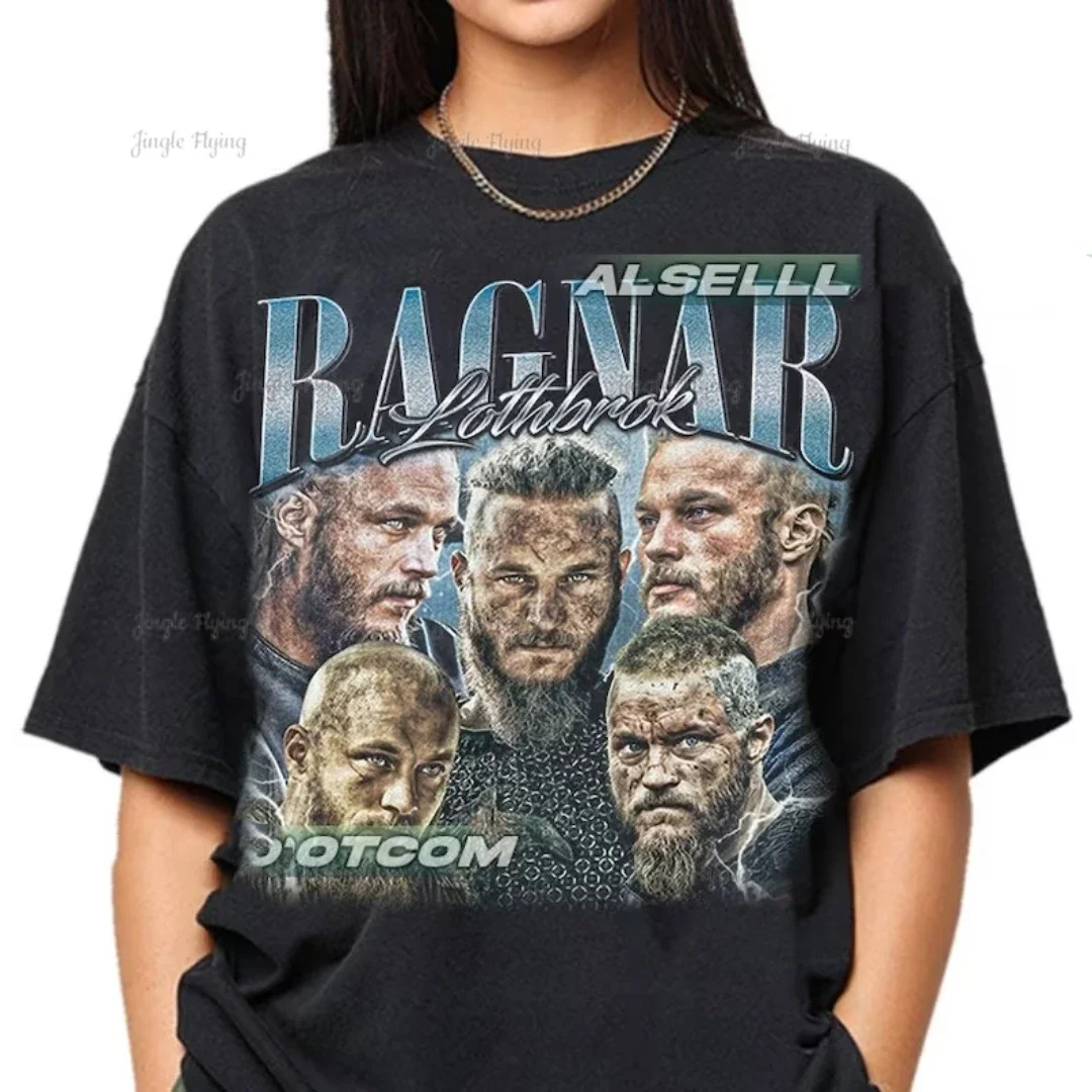 Limited Ragnar Lothbrok Vintage T-Shirt Gift For Women And Man Unisex T-Shirt Round Neck Short Sleeve