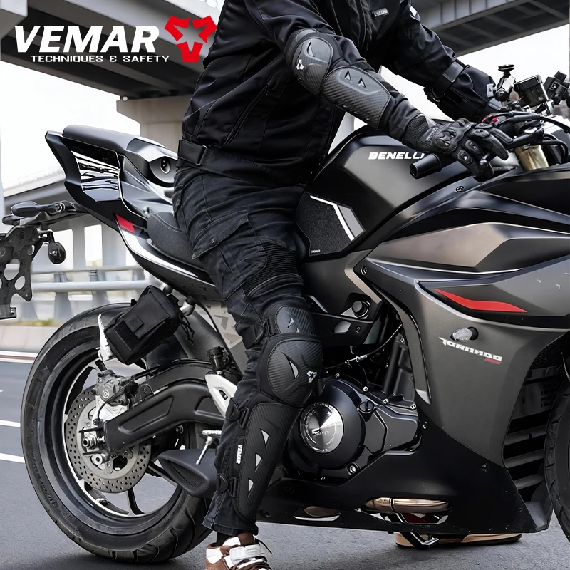 VEMAR Breathable Knee Elbow Pads Set Motorcycle Motocross Protective Equipment for Outdoor Sport Moto Rider Off-Road Riding