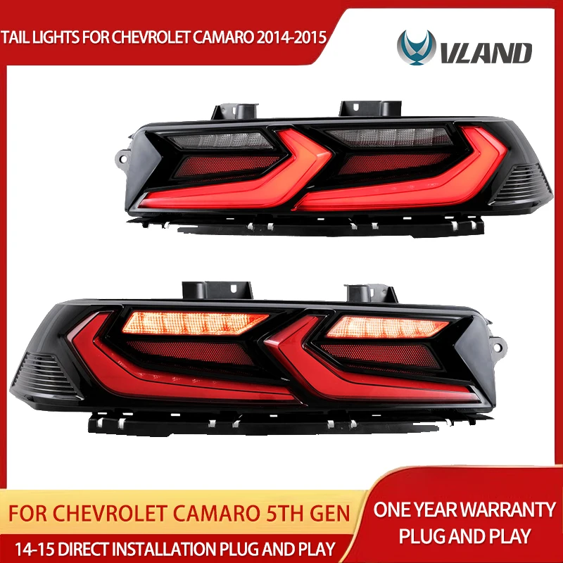 Feux arrière LED Vland pour Chevrolet Camaro 5ème génération (2014-2015), clignotants séquentiels de haute qualité, mise à niveau personnalisée pour l'amélioration