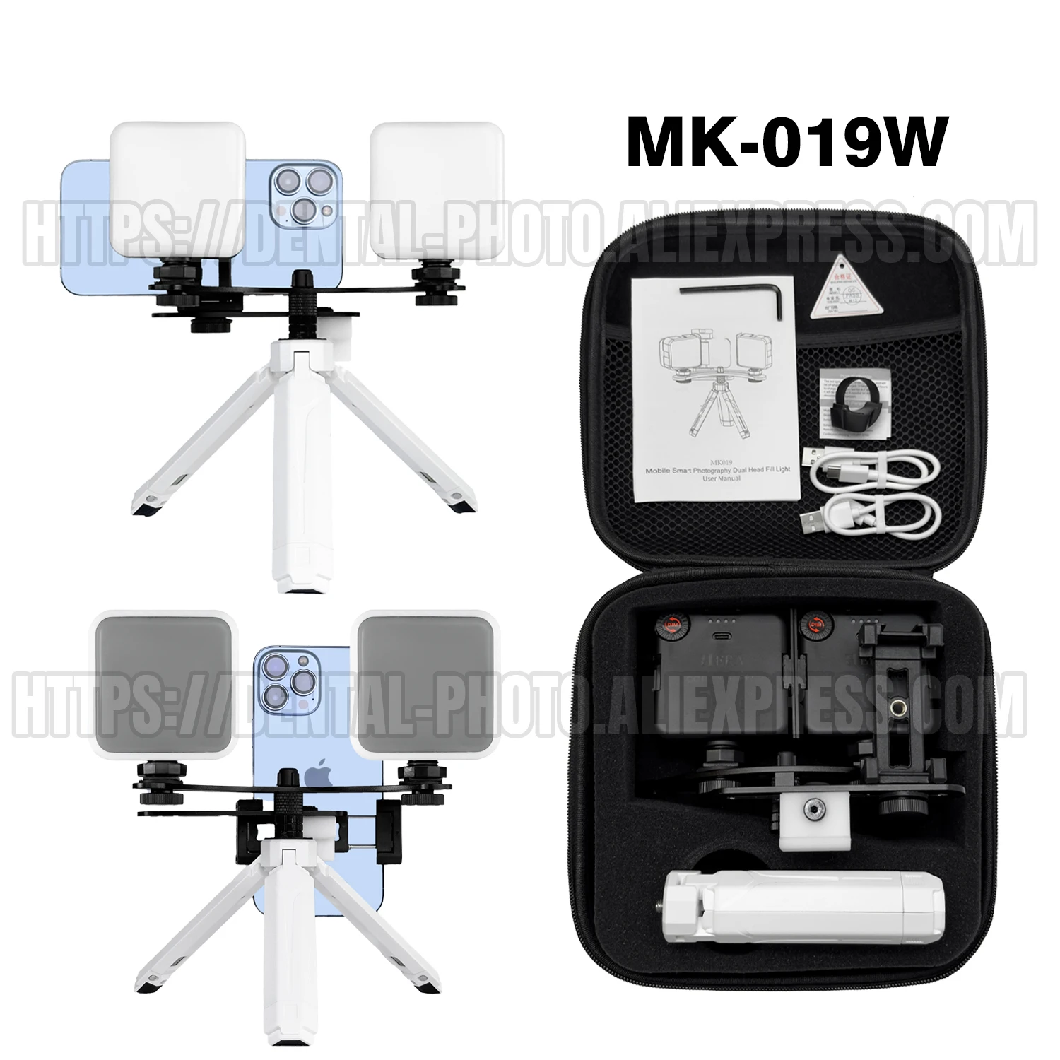 HERA MK-019 Smartphone Light Photography Kit Vertical & Horizontal Photo Video Reflection-Free And Macro Pictures