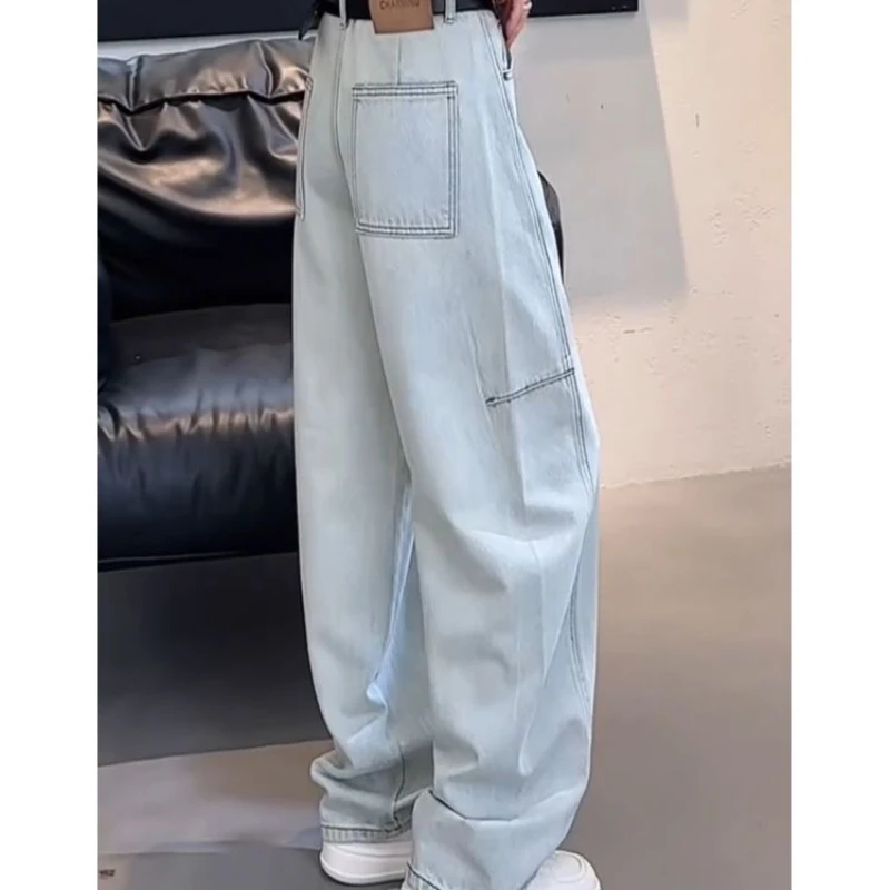 Slacks Jeans Women New Summer Pants Small Light Thin Wide Leg Pants Fashion Loose Sickle Pants Soft High Waist Baggy Trousers