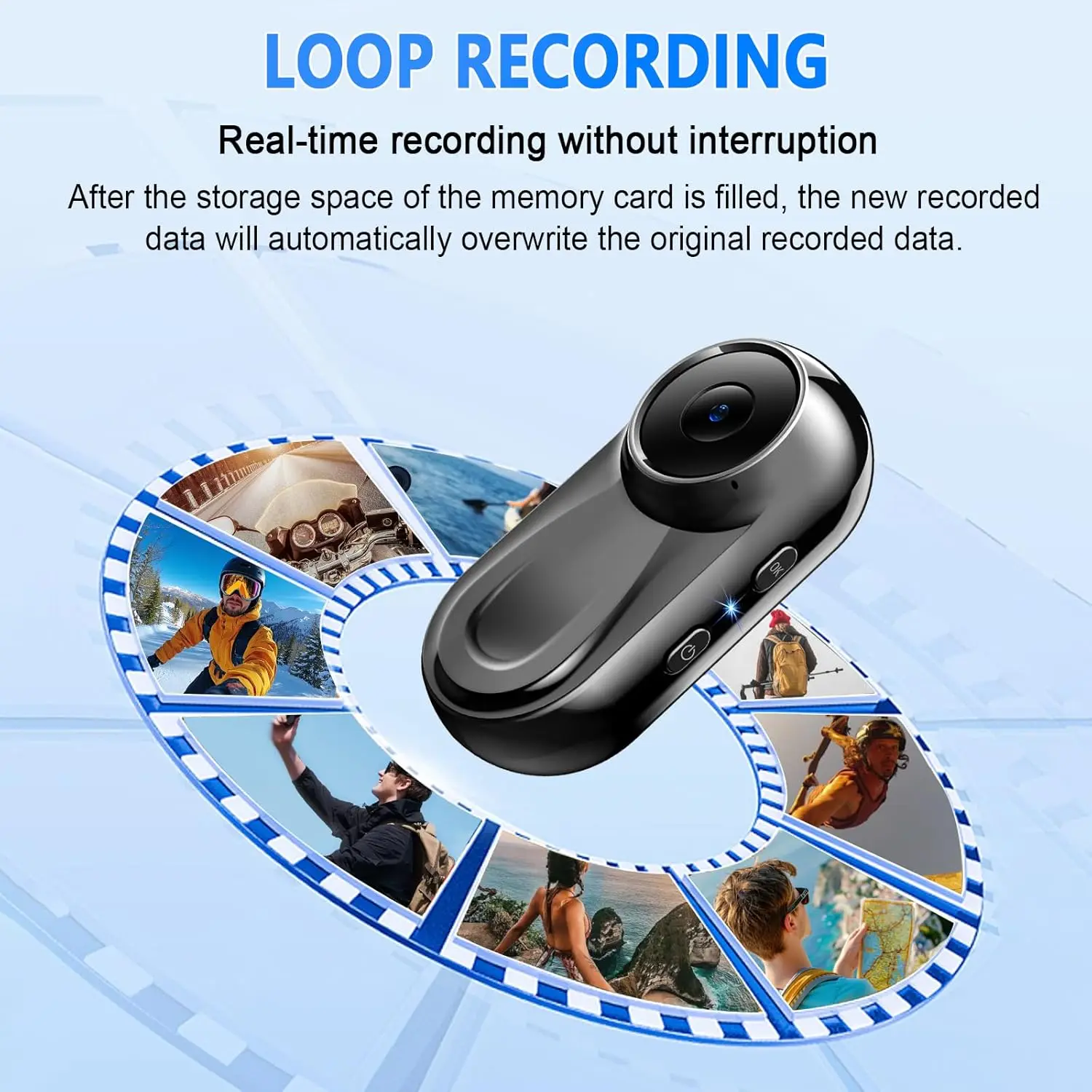Compact 1080P Body Camera, 512G Thumb Action Camera, Magnetic Hands-Free Wearable Cam, 360° Rotate, Vlogging Video Recorder for Cycling Traveling Motorcycle (SD Card Not Included), Black view 5