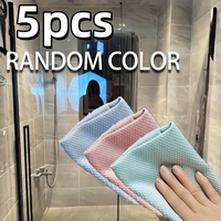 5PCS Magic Cleaning Cloths Streak-Free Glass Mirror Wipes Removes Water Stains Marks for Kitchen Car Home Lint-Free Reusable