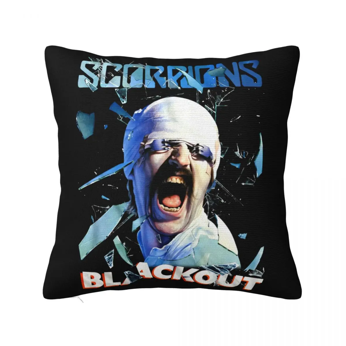 Scorpions Blackout Album Cover Art Mens Moustache Rock Band Tour Merch Loose Pillow Case