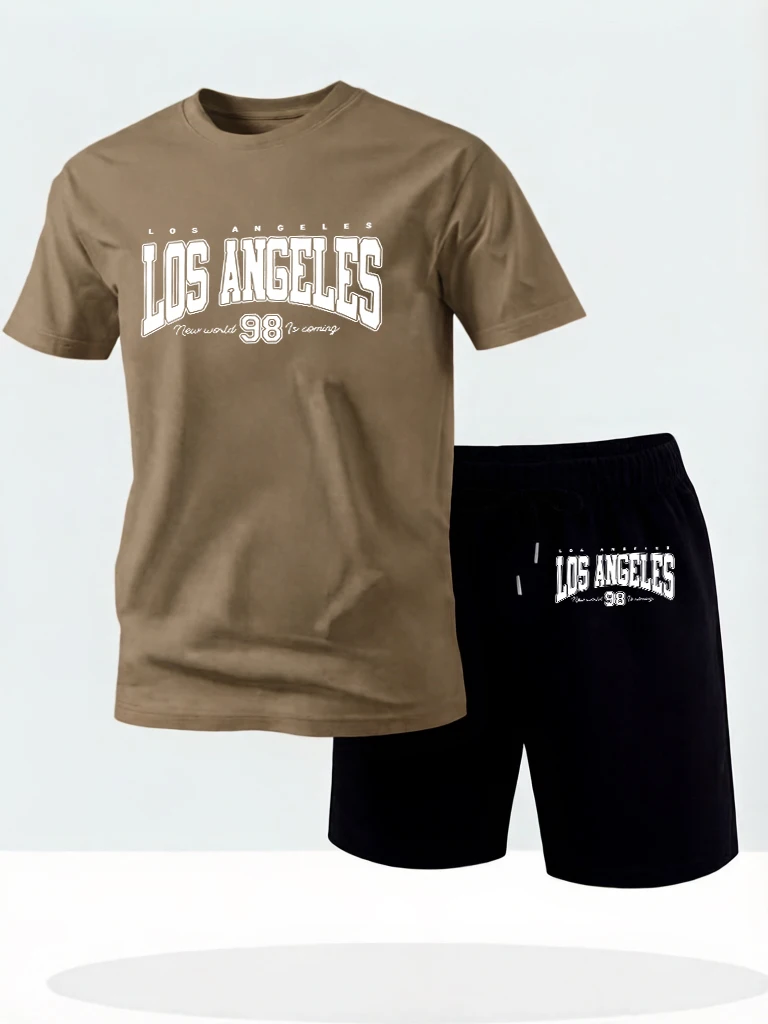 

Los Angeles New World Is Coming Design Cotton Basics Cool Tees For Mens Suits Daily Fashion Tee Shirts Casual Summer Sweatpants
