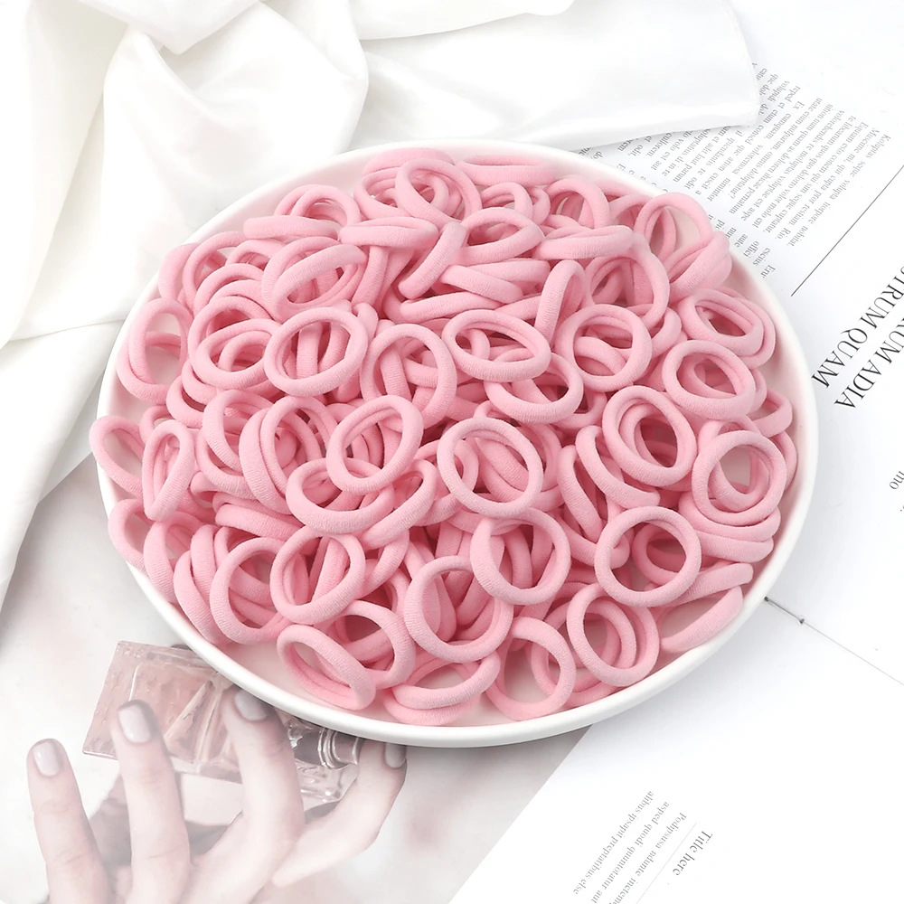 50-200 Stücke Kinder Candy Farbe Haarband Mädchen 3 CM Grundlegende Bunte Haargummi Pferdeschwanz Halten Elastische Haargummis Haarschmuck – Detail 13