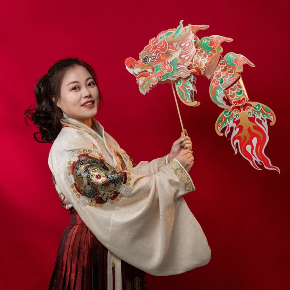 

DIY Craft Dragon Dance Lantern PP Material Handmade Festival Lantern Material Kit Chinese Style Traditional Children's Lantern