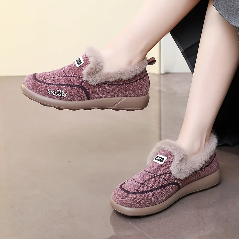 

Cotton Shoes Women's New Winter Velvet Comfortable Soft Sole One Pedal Mother Shoe Home Warm Non-slip Versatile Casual Shoes