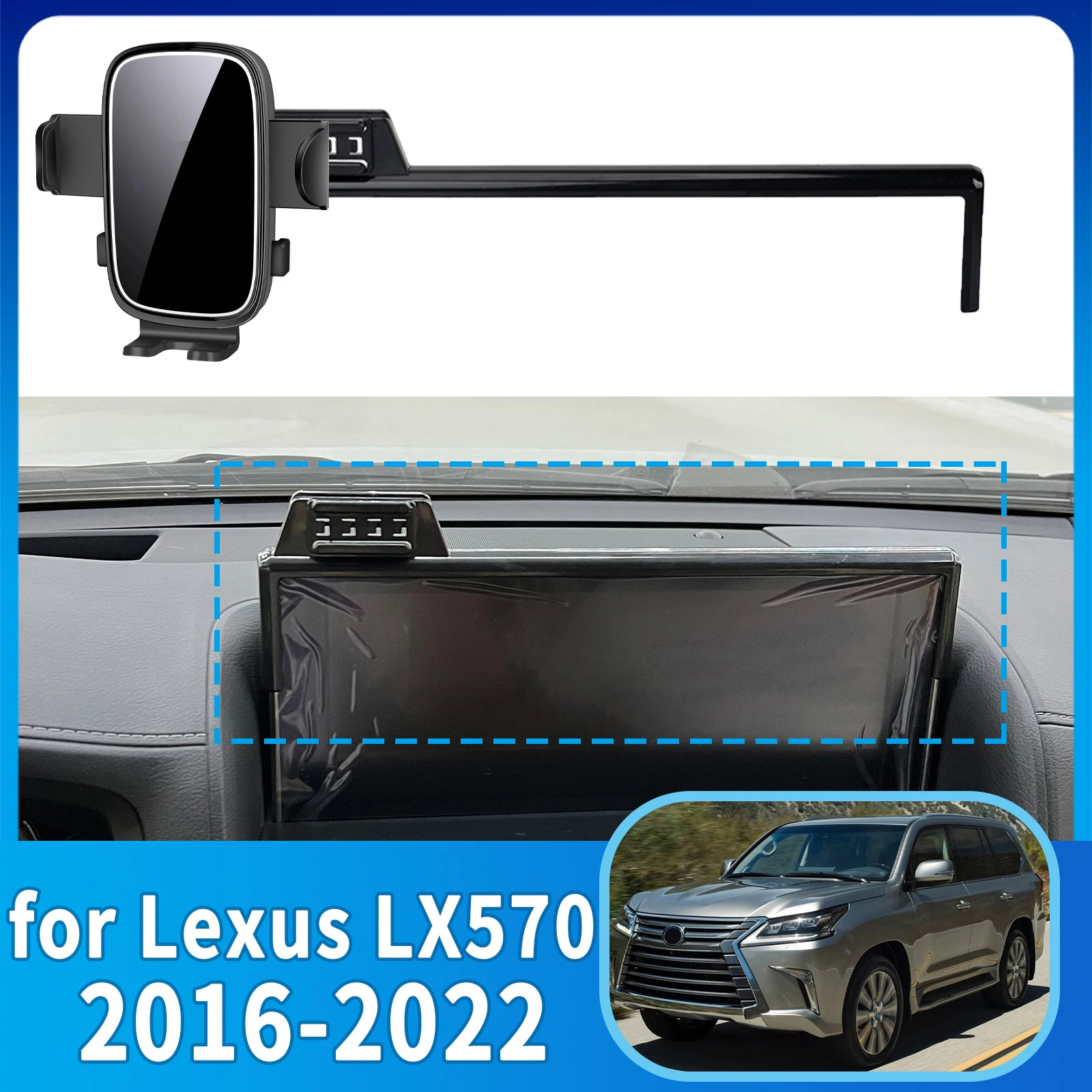 

fit for Lexus LX570 2016 2017 2018 2019-2022 Phone Holder, Dashboard Screen Mount Bracket Easy Installation​​ Car accessoires