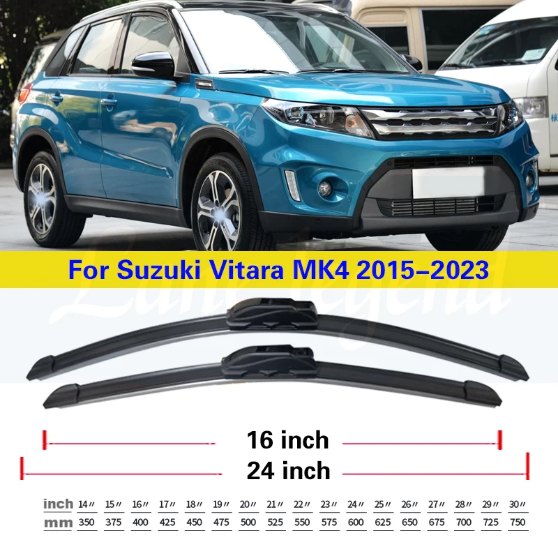 Wiper Front Rear Wiper Blades Set For Suzuki Vitara MK4 2015 - 2023 Windshield Windscreen Window Brushes 2021 2022 24\