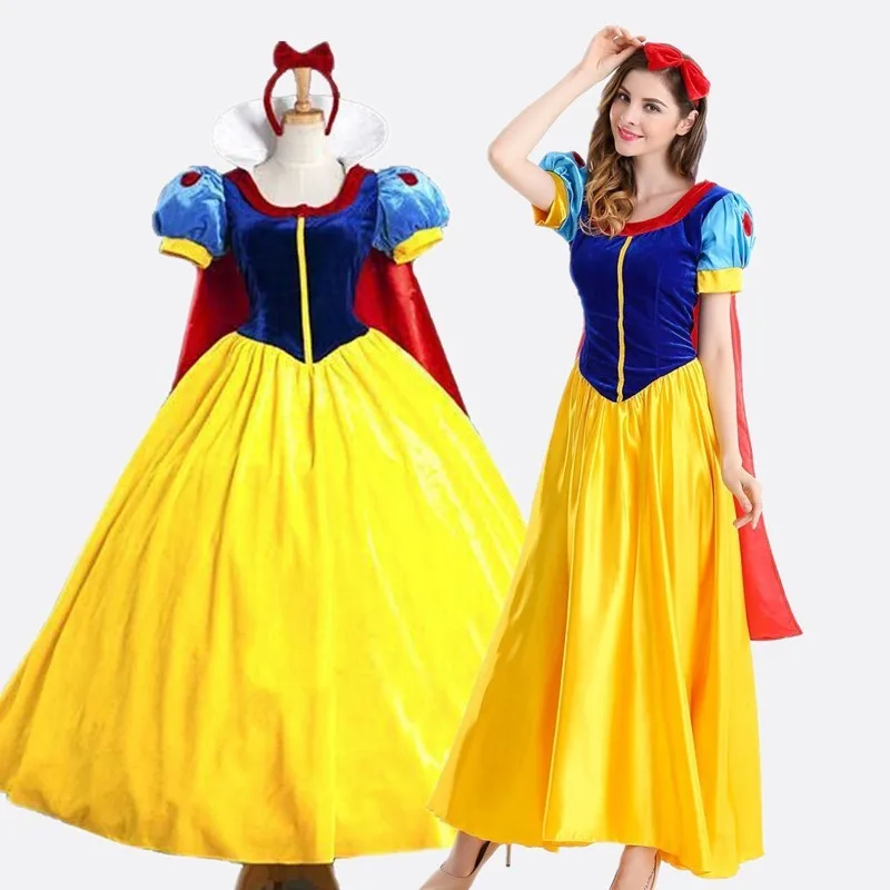 

Classic Cartoon Princess Snow White Halloween Party Costume Adult Cosplay Dress Girl Princess Dress Women Performance Clothing