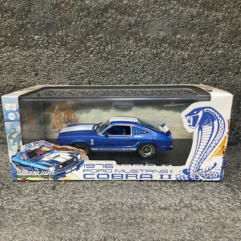 GreenLight 1:43 Scale 1976 Ford Mustang Cobra Simulation Alloy Car Model Static Display Collectible Gift Souvenir Decration