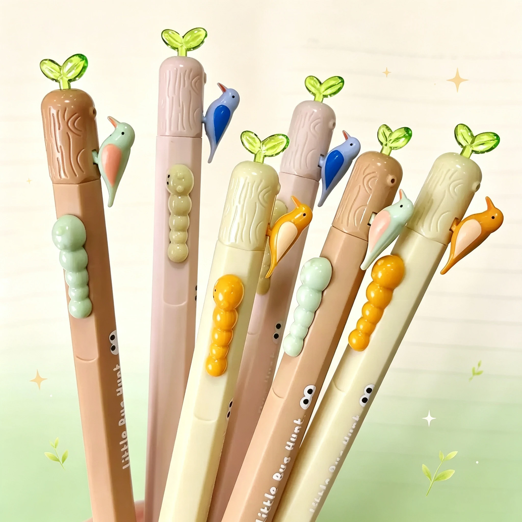 3Pcs/Set Creative Fun Gel Pens, 0.5mm Fine Tip, Fast‑Drying Black Ink, Smooth Writing for Drawing Exam School Office Stationery
