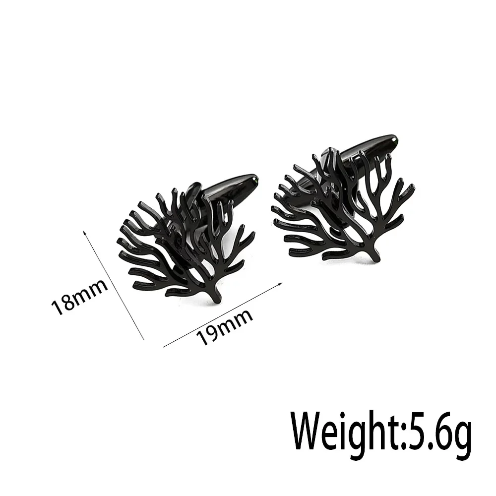 Stainless Steel Little Grass Leaf Cufflinks Lucky Leaf Mens Original Design Sleeves Buttons Jewelry Charm Shirt Cuff Links