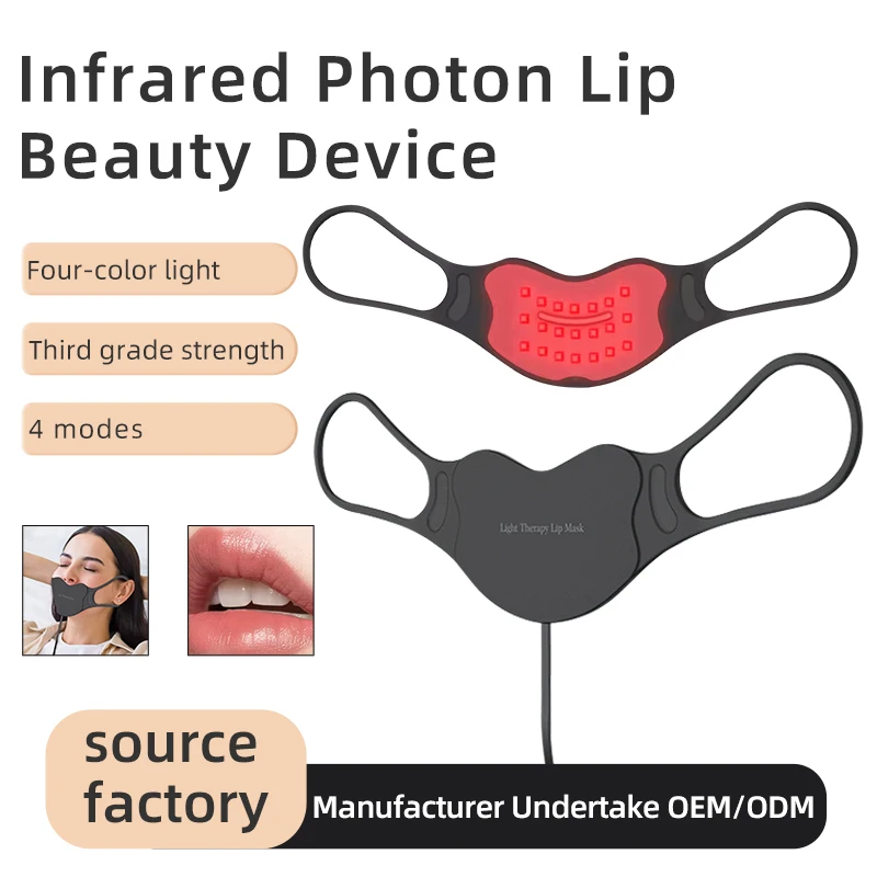 4 Modi Farben Infrarot Licht Photon Schönheit Lippen Gerät Haushalt tragbare Silikon Material LED Licht Schönheit Lippen maske USB-Ladung