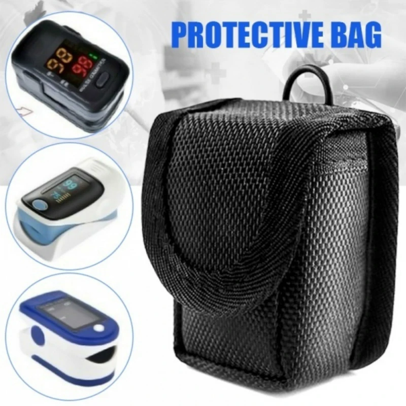 JUSTLANG Storage Bag For Oximeter Case Fingertip Pulse Oximeter Storage Protective Box Tool Bag Clamshell VELCRO