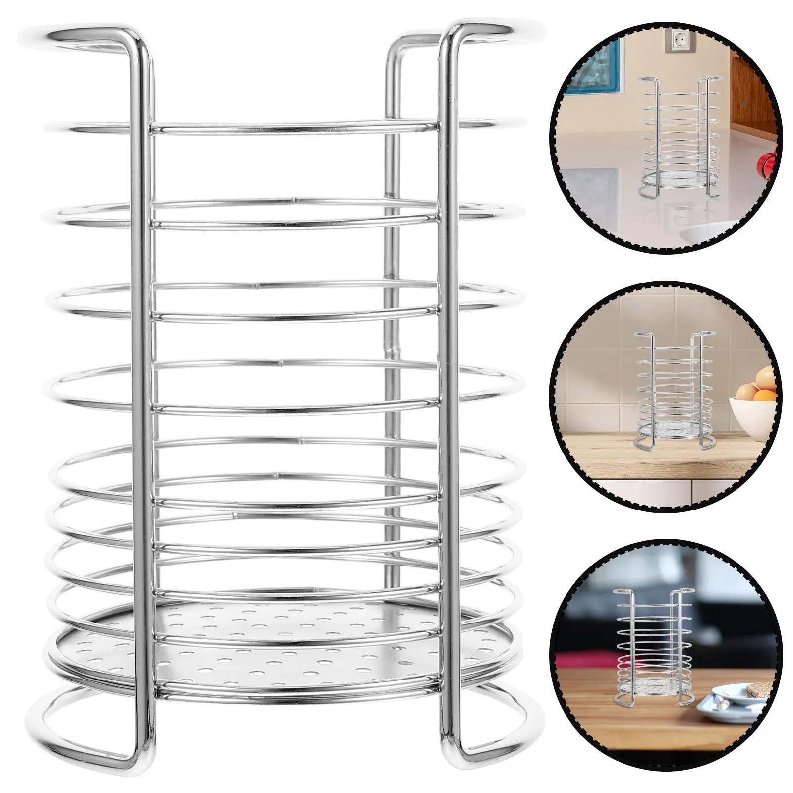 Kitchen Countertop Storage Rack Single Compartment Chopstick Holder Creative Square Design Silverware Organizer Counter Space