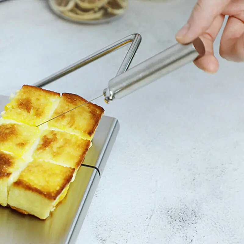 Stainless Steel Cheese Slicer Cheese Cutter and Cutting Board Replacement Wires for Block Cheese Butter Fruit Knife Fork Tools - Image 3