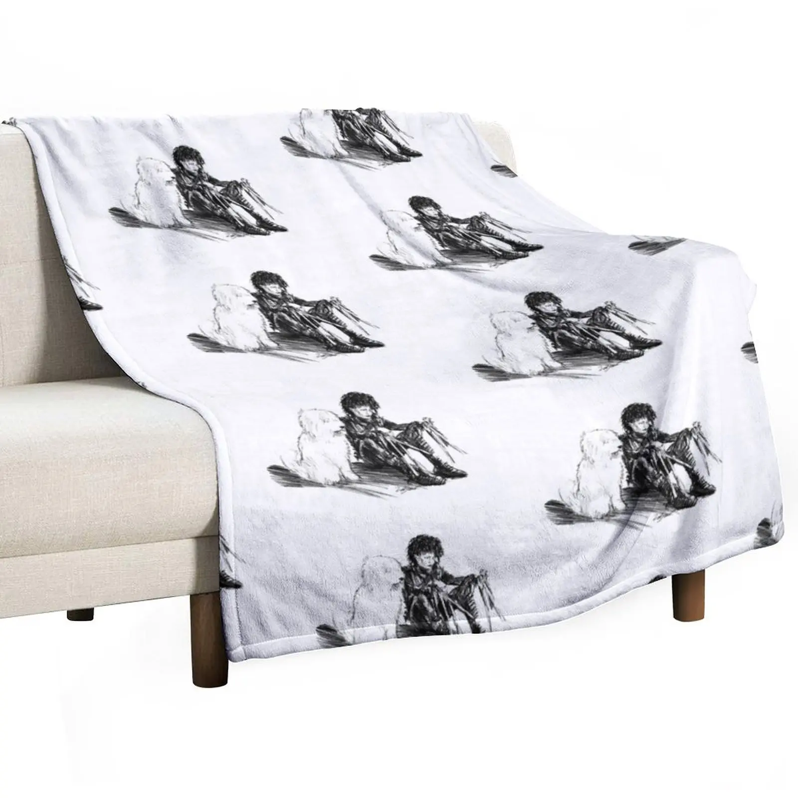 Edward Scissorhands and dog. Throw Blanket Decorative Sofas Fashion Sofas Blankets