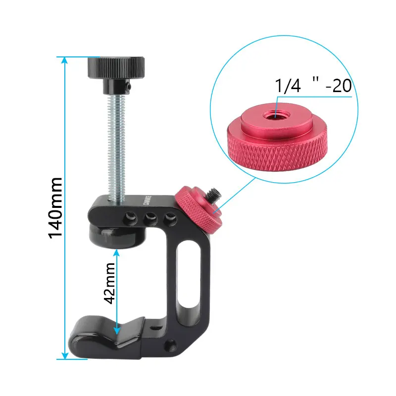 CAMVATE Universal C-Clamp Support Clamps With 1/4"-20 Thread Screw Mount For Microphone/Monitor/Flash/Video Light/LCD Mounting