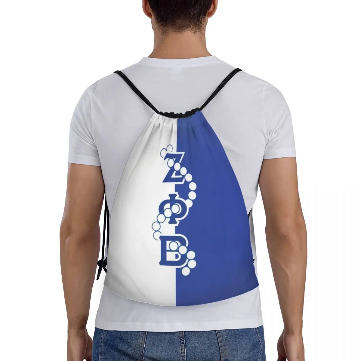 Zeta Phi Beta Logo Drawstring Mochila, Sports Gym Bag para homens e mulheres, ZOB Sorority Training Sackpack