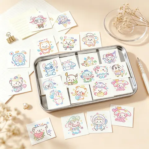 Sanrio Cartoon Dopamine Tattoo Stickers, Waterproof for Teenage Girls, Long-lasting Ins, Washable Arms, Sweet, Cool, Cute Style