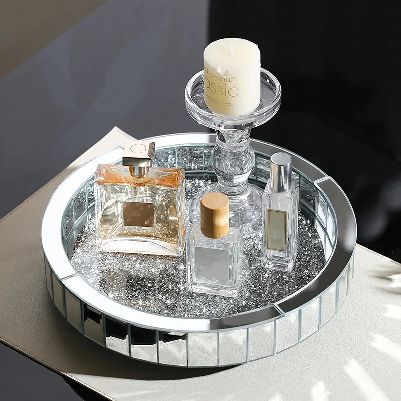 Rotating Cosmetics Storage Box Desktop Skin Care Products Shelf Dresser Perfume Tray Crystal Box