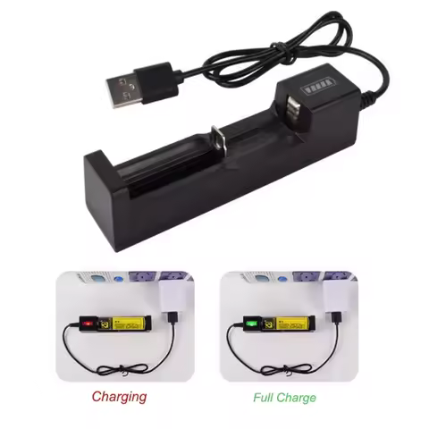 1 Slot USB LED Smart Lithium Battery Charger 4.2V 16340 14500 18650 26650 Lithium Battery Charger For Battery Charger Flashlight