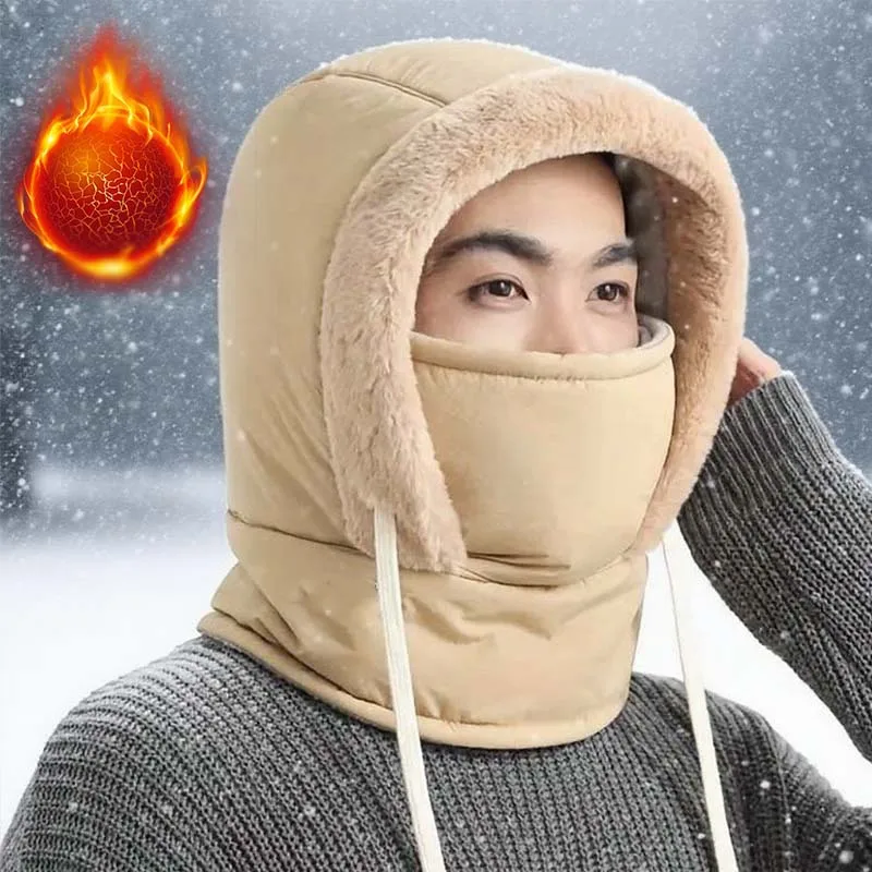 Thickened Warm Autumn Winter Unisex Trapper Hat Fleece Lined Ski Cap with Ear Flap for Outdoor Sports Cycling Hiking Winter Gear