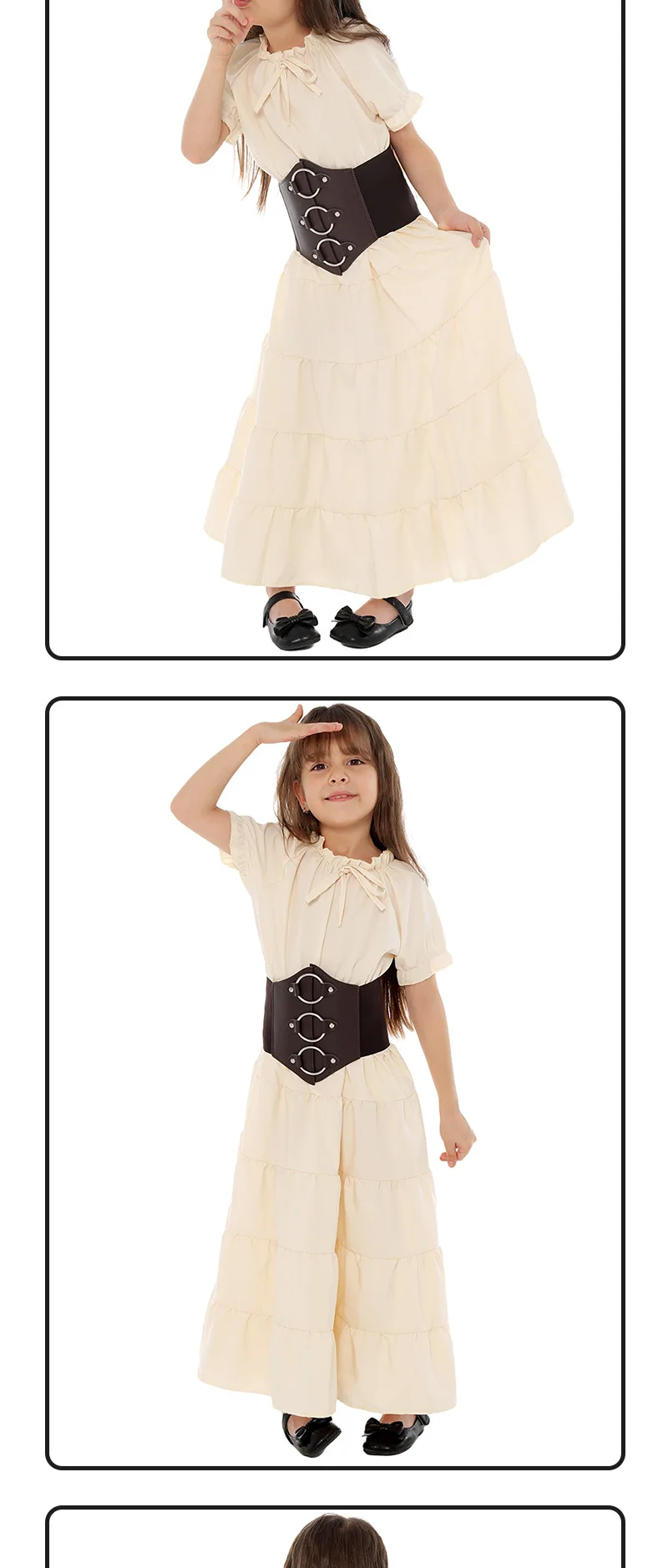 Irisches Chemise Renaissance Kinderkleid Ausgefallenes Karnevalskostüm Viktorianisches Feenkleid Mittelalterliches Bauernkleid Langes Kostüm – Detail 4