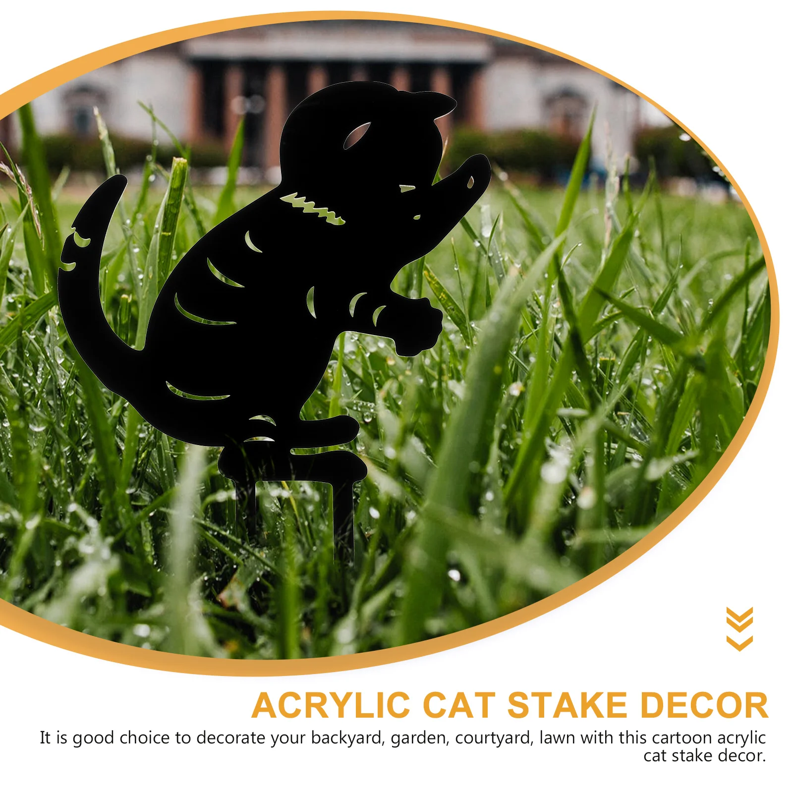 

Acrylic Garden Yard Art Cartoon Lawn Decor Ground Adornment Acrylic Decor Inserted Ground Inserted Cat Cat Stakes