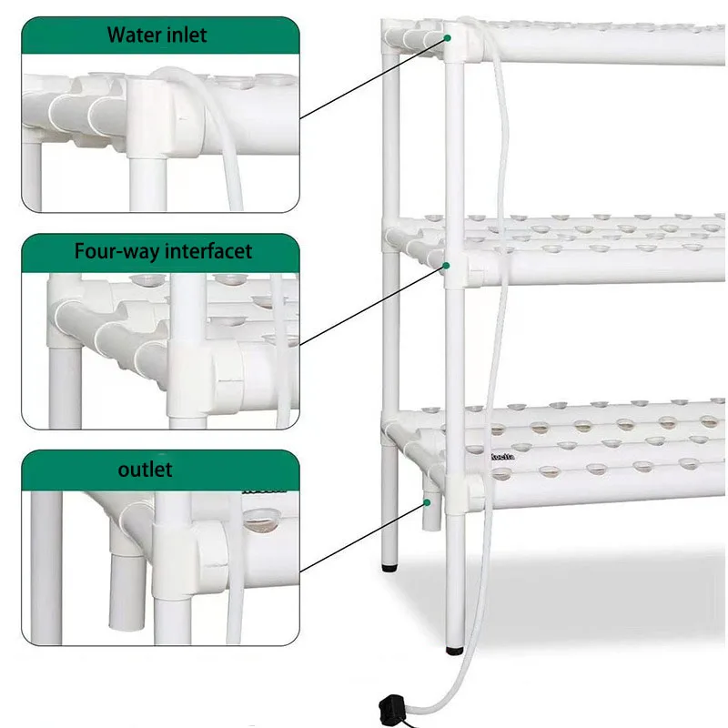 Système de culture hydroponique à 3 couches, 12 tubes, pour jardin, cuisine, balcon, automatique, plantation de légumes en serre